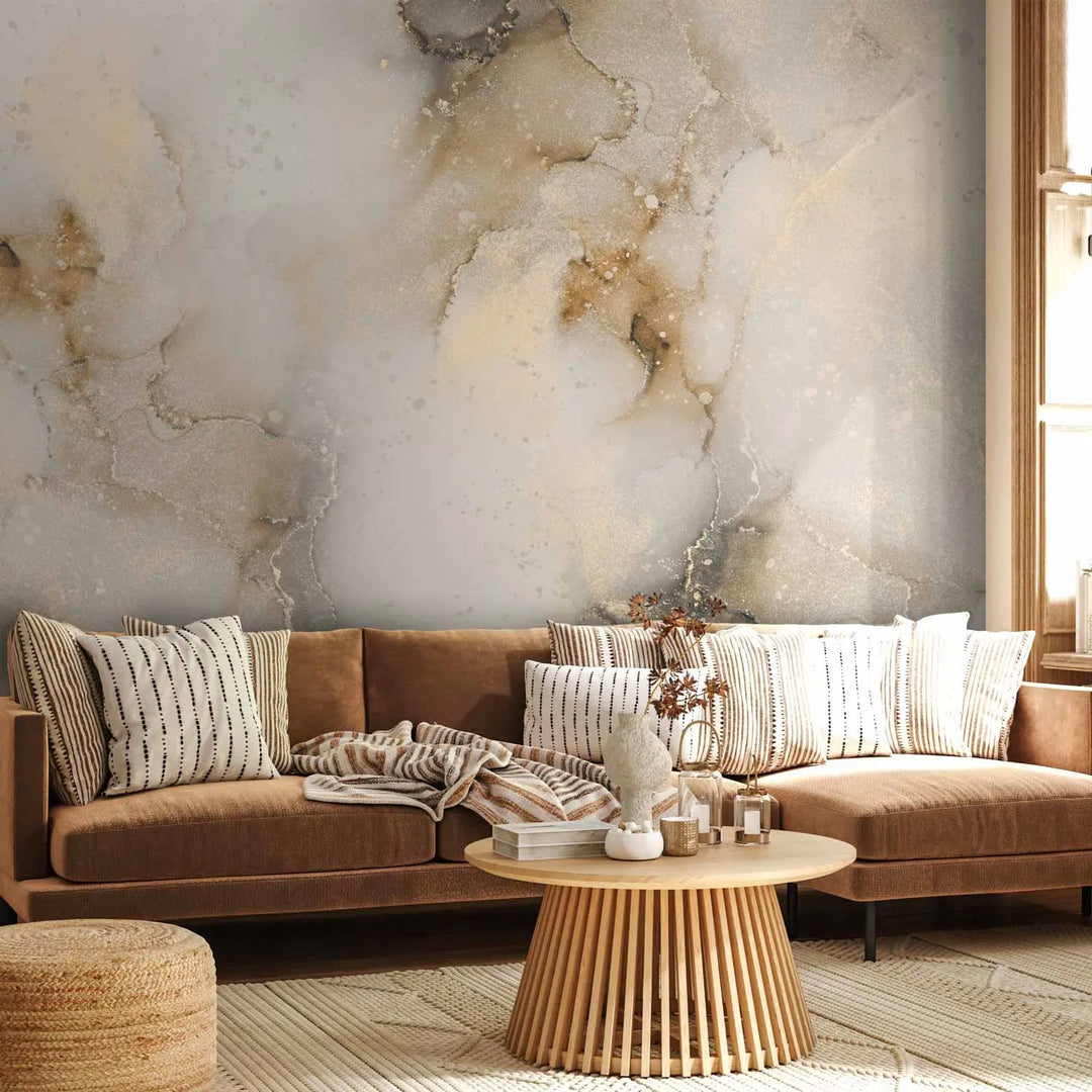 Wall Murals - Golden marble - elegant abstraction in gold, 148771