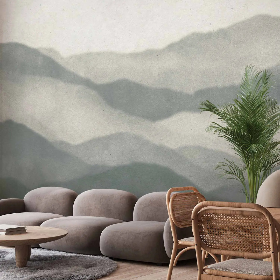 Wall Murals - Hazy horizon - subtle mountain shadows in shades of grey, 161936