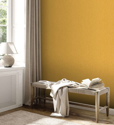 Flizelīna matētas tapetes ar teksturētu izskatu: dzeltenā krāsā, 1372243 AS Creation