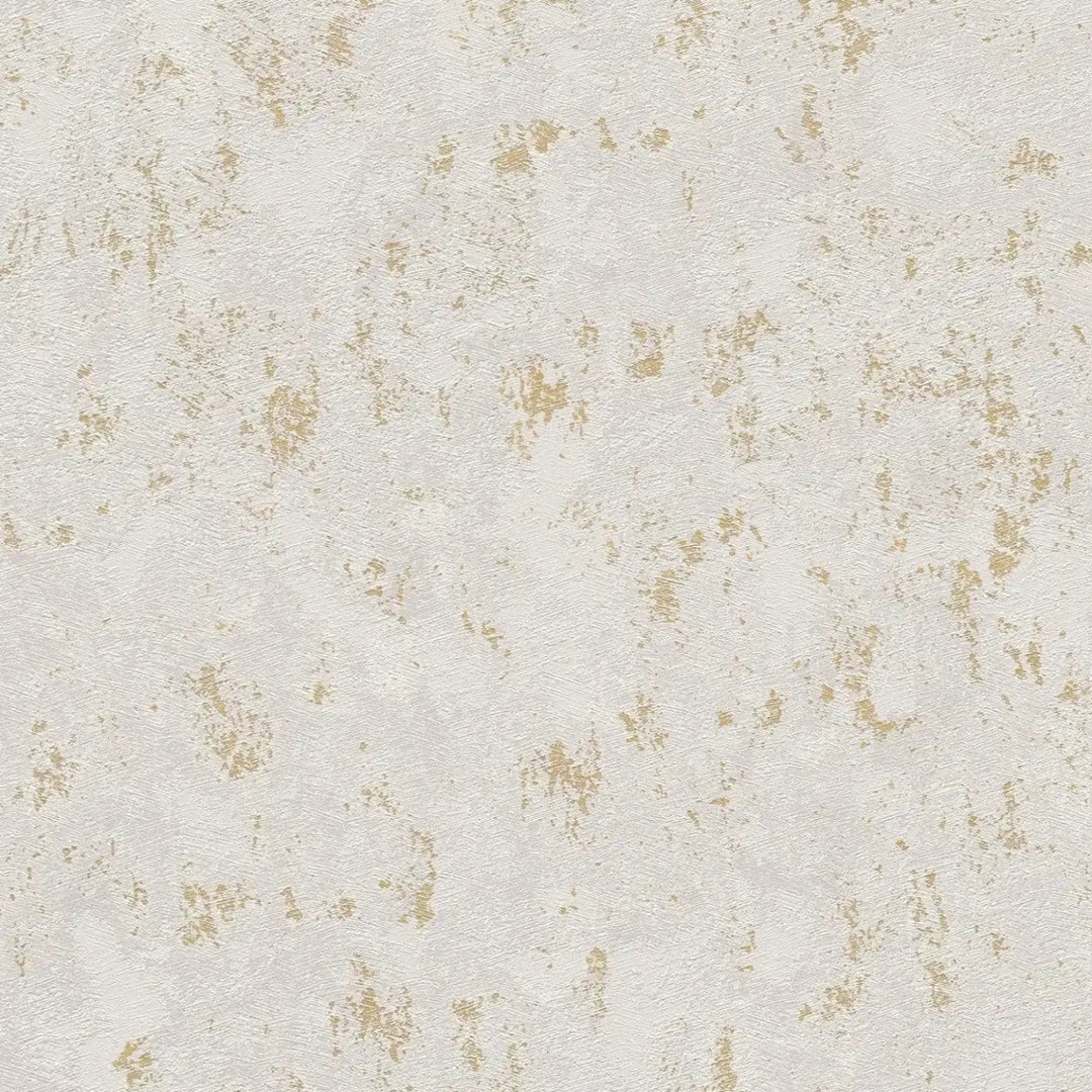 Flizelīna tapetes - apmetums ar zelta akcentiem - silti pelēka, 393871 AS Creation