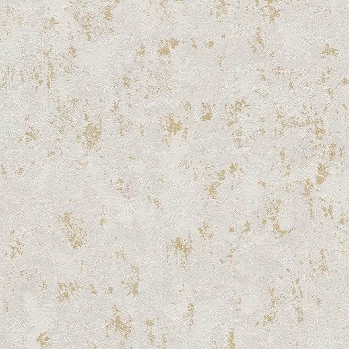 Flizelīna tapetes - apmetums ar zelta akcentiem - silti pelēka, 393871 AS Creation