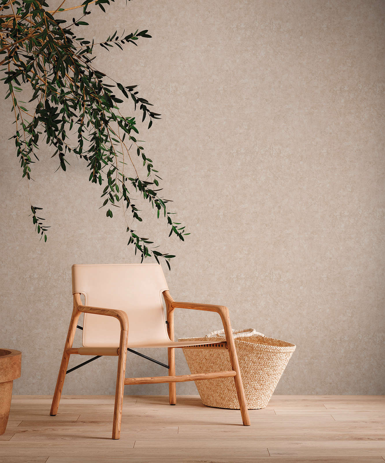 Flizelīna tapetes ar apmetuma izskatu bēšā krāsā - 1376052 AS Creation