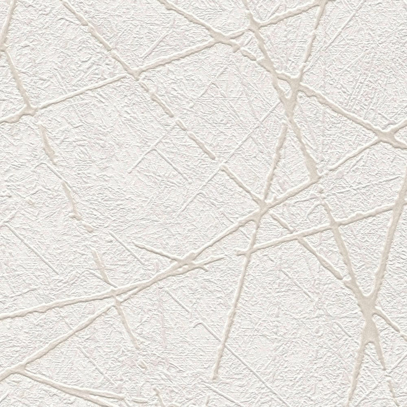 Flizelīna tapetes ar grafisko līniju rakstu baltā krāsā, 1375133 AS Creation