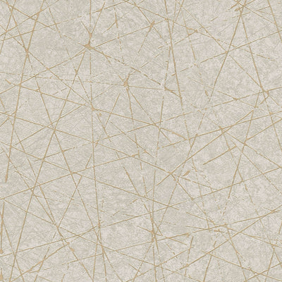 Flizelīna tapetes ar grafisko līniju rakstu bēšā un zeltā krāsā - 1375135 AS Creation