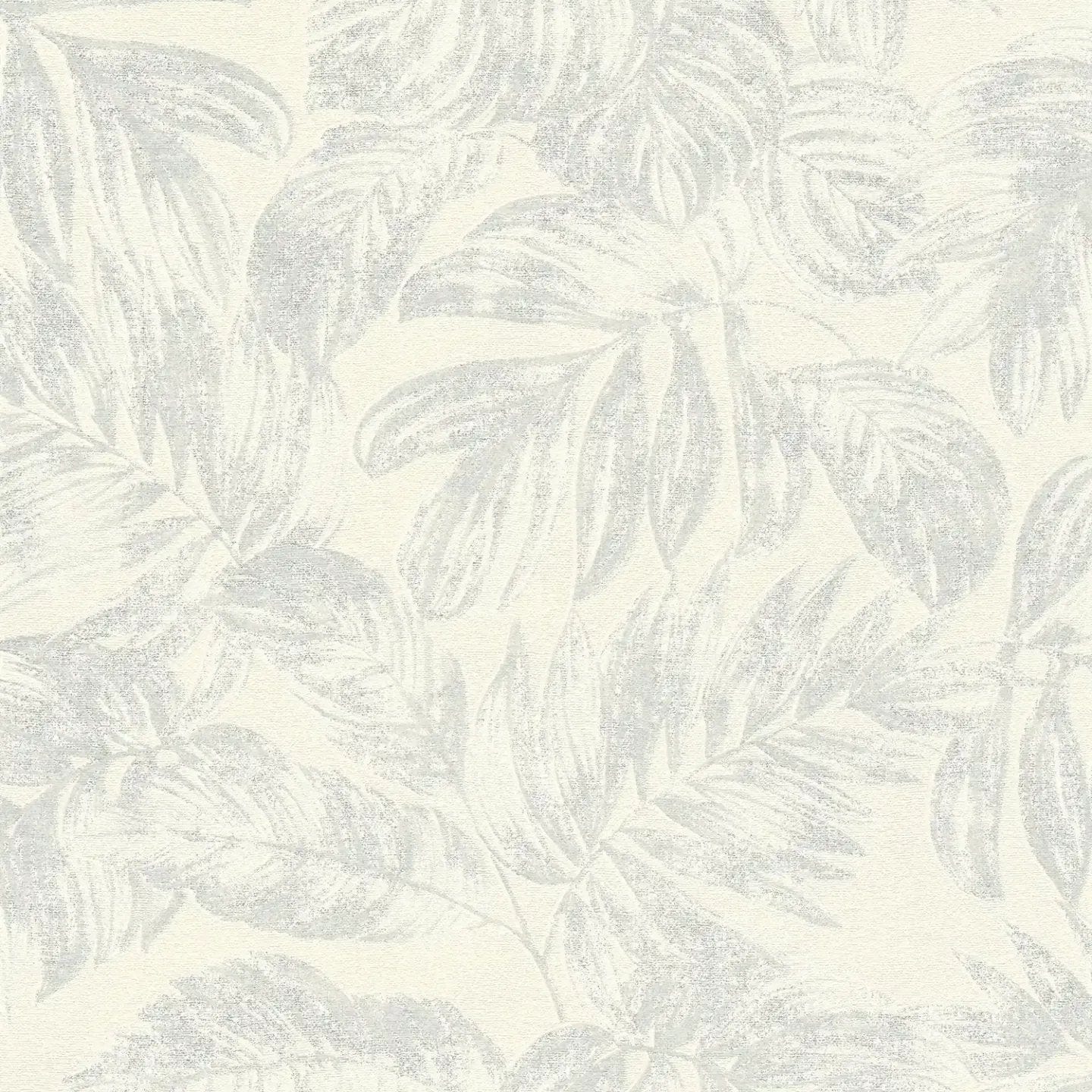 Flizelīna tapetes ar lapu motīvu - baltā, sudrabā krāsā - 393403 AS Creation