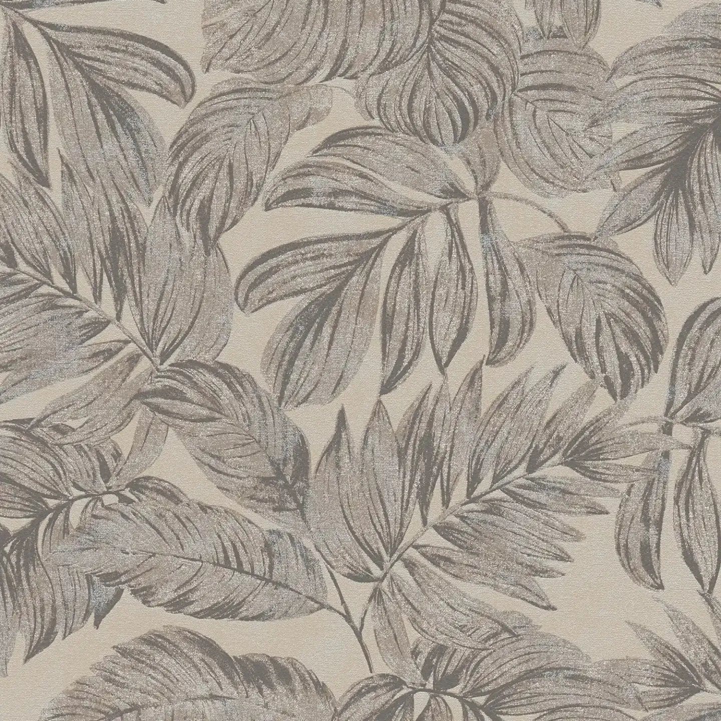 Flizelīna tapetes - ziedu raksts ar lapu motīvu taupe krāsā - 393402 AS Creation