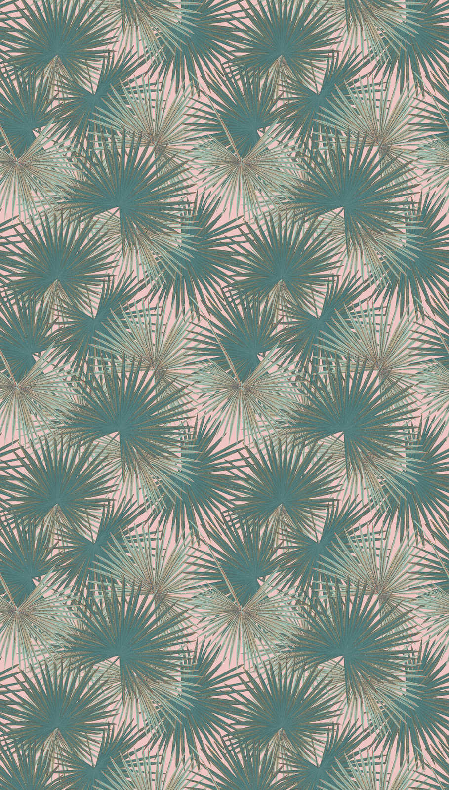 Flizelīna tapetes ar lielām lapām zaļos un rozā toņos - 1375244 AS Creation