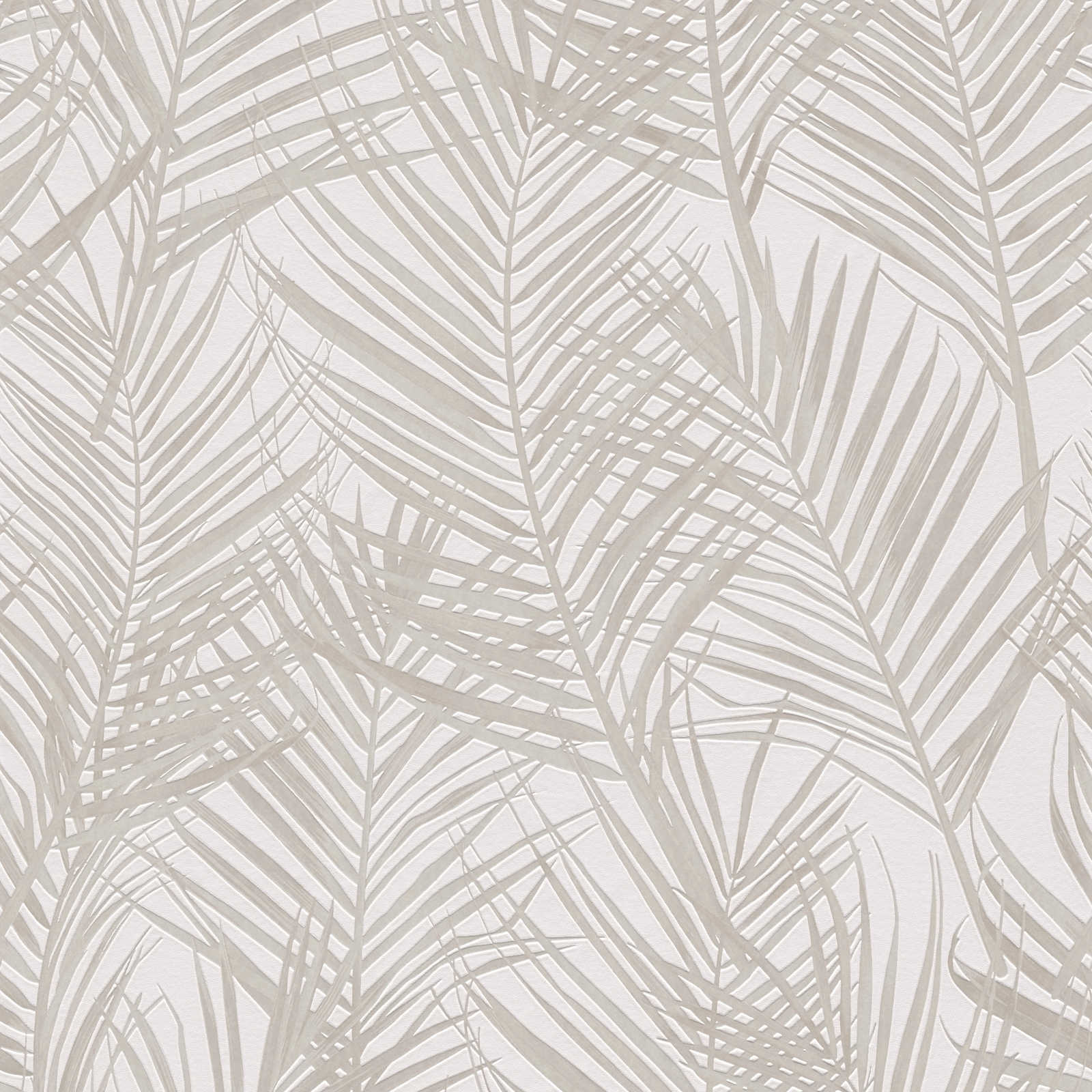 Flizelīna tapetes ar lielām palmu lapām: bēšā krāsā - 390383 AS Creation