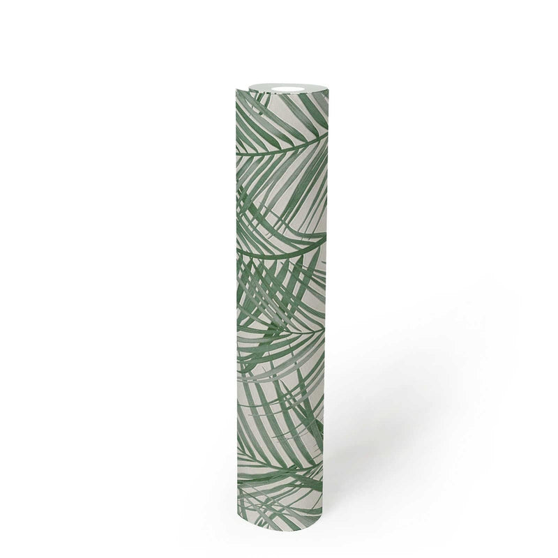 Flizelīna tapetes ar lielām palmu lapām: zaļā krāsā, 1372355 AS Creation