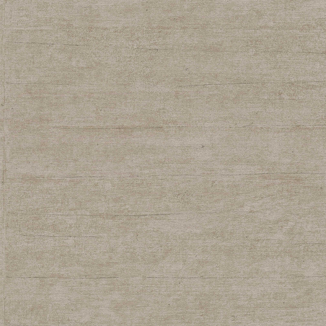 Grayish-brown textured wallpaper with a horizontal fiber pattern, close-up