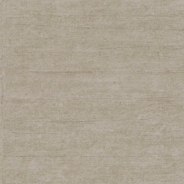 Grayish-brown textured wallpaper with a horizontal fiber pattern, close-up