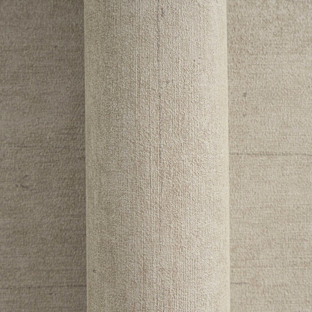 Non-woven wallpaper with a linen texture and slight gloss, taupe color | 3007722
