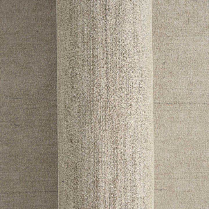 Non-woven wallpaper with a linen texture and slight gloss, taupe color | 3007722