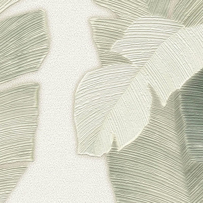Flizelīna  tapetes ar palmu lapām gaišā zaļā krāsā, 1375770 AS Creation
