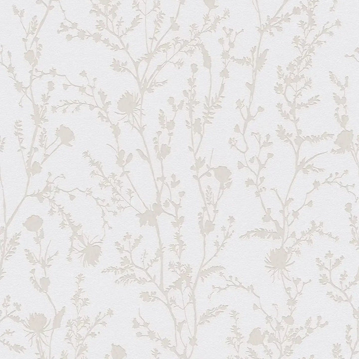 Flizelīna tapetes ar rotaļīgu ziedu rakstu - gaiši pelēkā krāsā - 395462 AS Creation