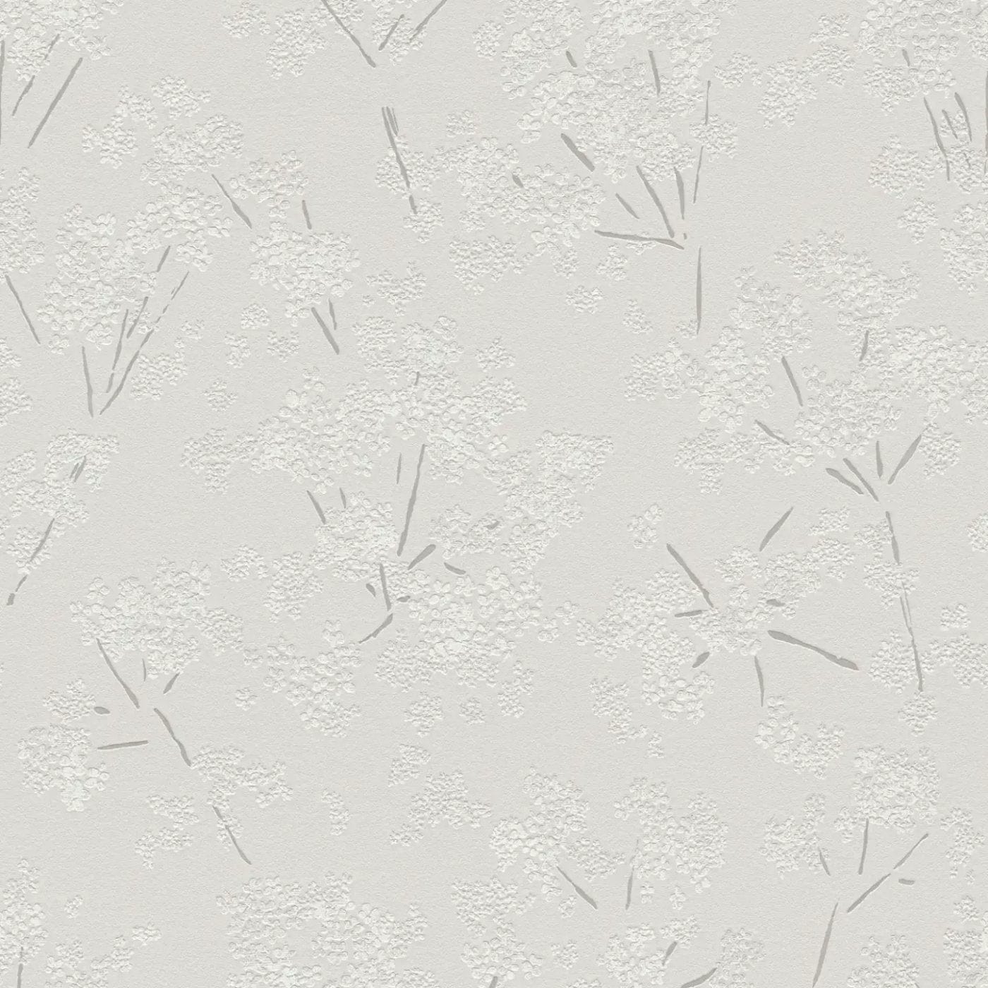 Flizelīna tapetes ar rotaļīgu ziedu rakstu - pelēkā krāsā - 395484 AS Creation