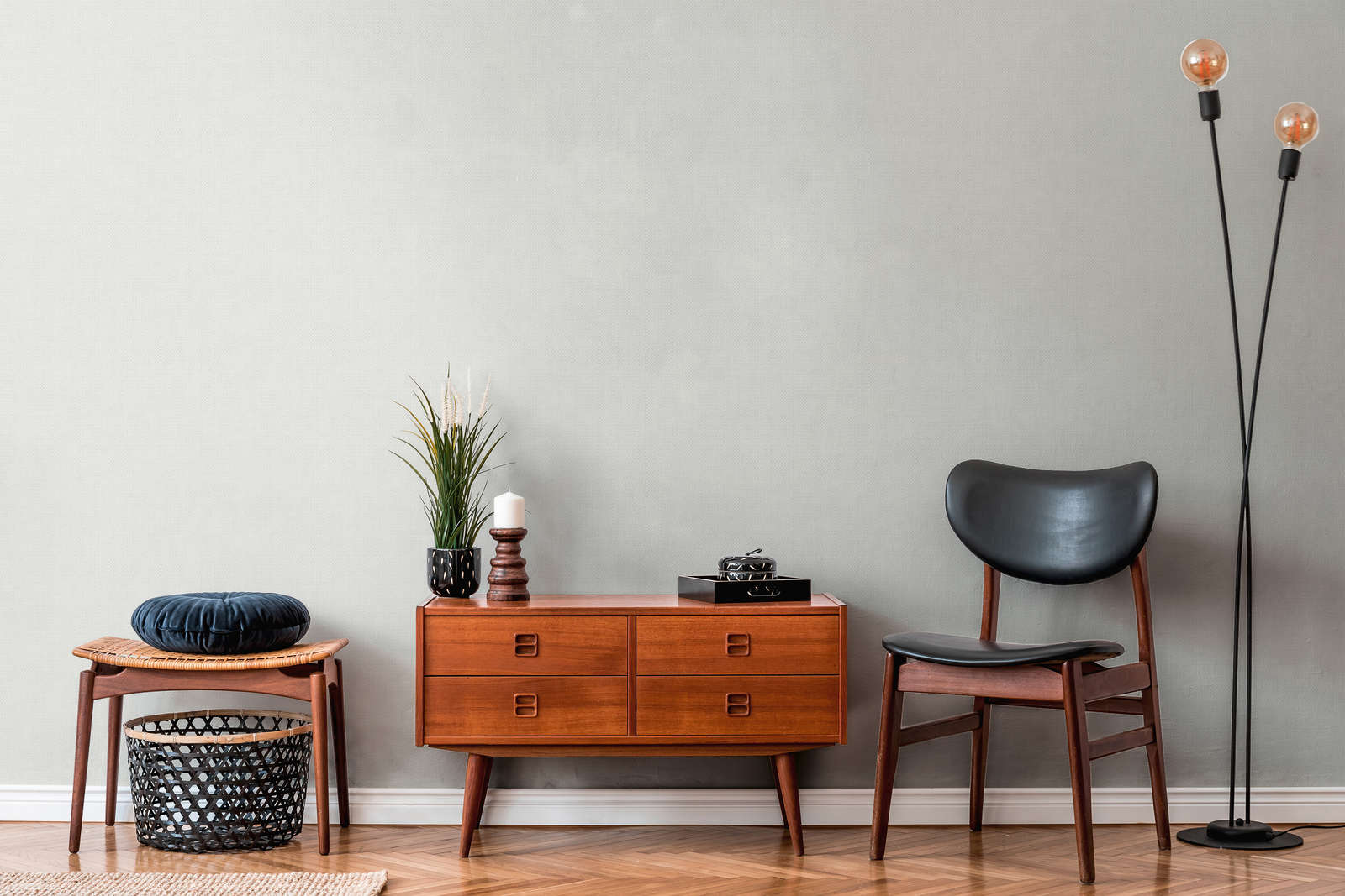 Flizelīna tapetes ar smalku faktūru: pelēkā krāsā - AS 390682 AS Creation