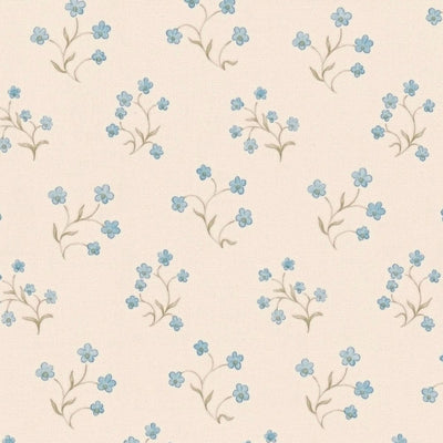 Flizelīna tapetes ar smalku ziedu rakstu: krēmā, zilā - 1373126 AS Creation