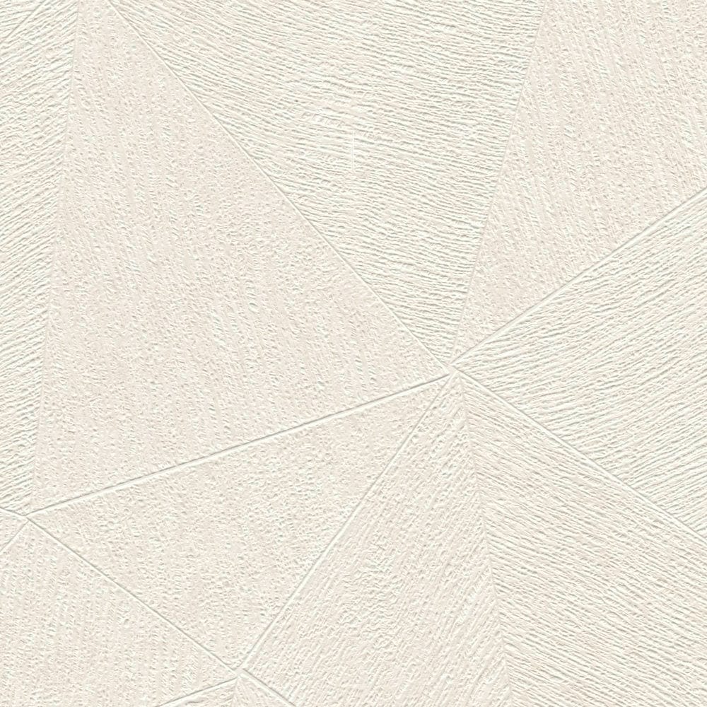 Flizelīna tapetes ar trīsstūrveida rakstu baltā krāsā - 391292 AS Creation