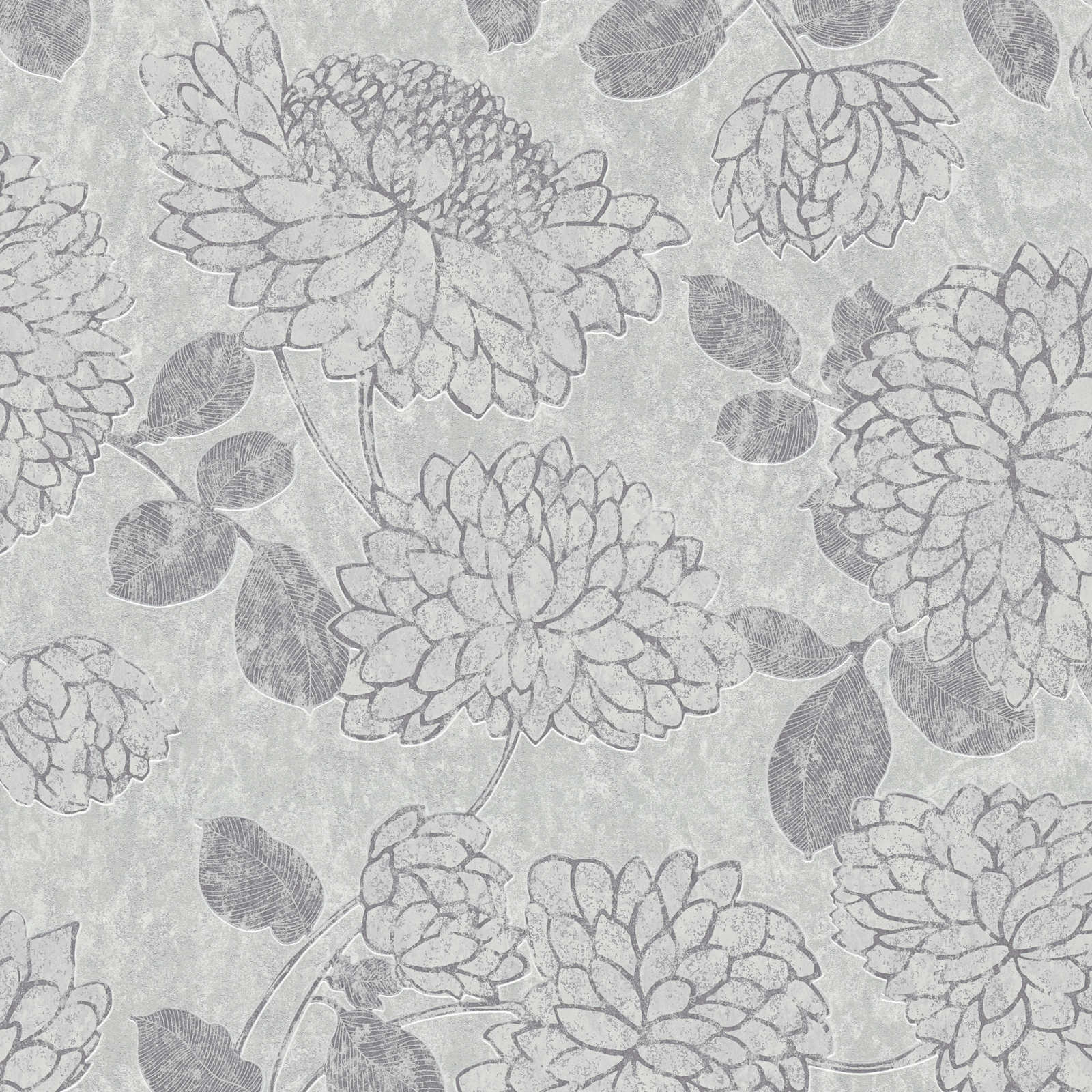 Flizelīna tapetes ar ziedu rakstu un spīdumu - gaiši pelēkas, 390251 AS Creation