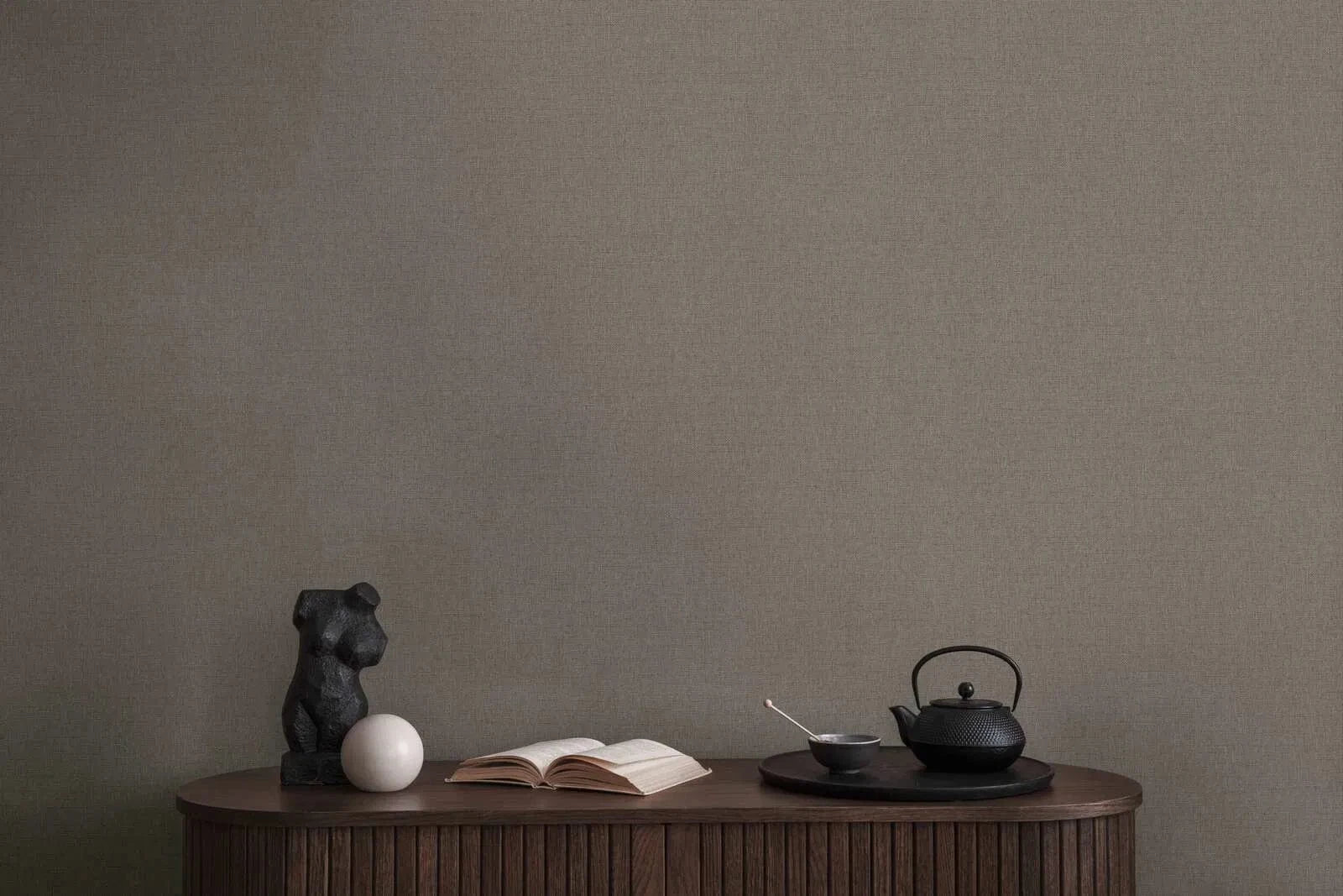 Flizelīna tapetes - auduma tekstūra brūnā krāsā, 1415014 AS Creation