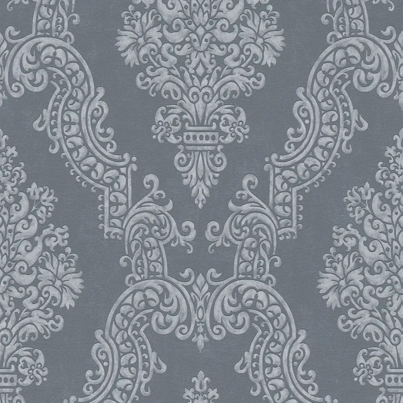 Flizelīna tapetes baroka stilā melnā krāsā ar mirdzuma efektu – Grezns sienu dizains | 1410531 AS Creation