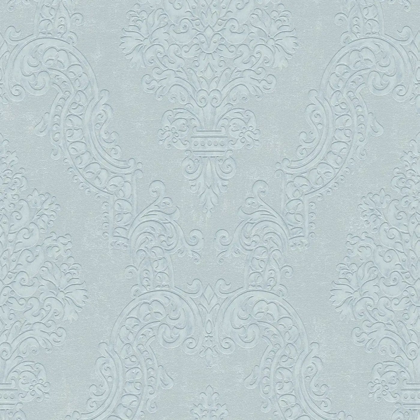 Flizelīna tapetes baroka stilā zaļgani pelēkā krāsā ar mirdzuma efektu – Klasiska elegance | 1410525 AS Creation