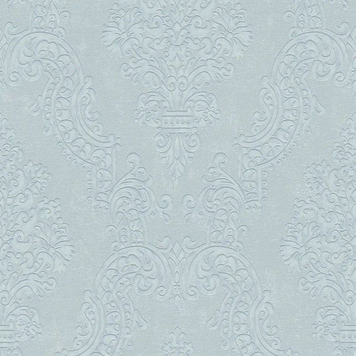 Flizelīna tapetes baroka stilā zaļgani pelēkā krāsā ar mirdzuma efektu – Klasiska elegance | 1410525 AS Creation