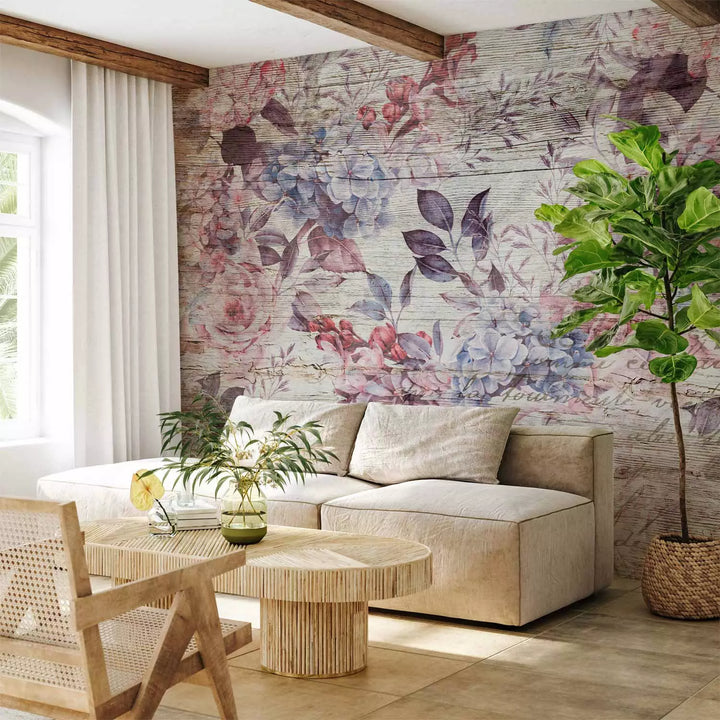 Fototapetes - Skaista kompozīcija ar ziediem vintāžās stilā, 138453