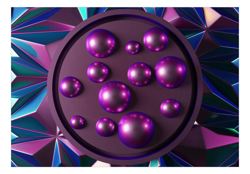 Fototapetes 3D - Apaļi objekti violetos toņos, 135457 G-ART