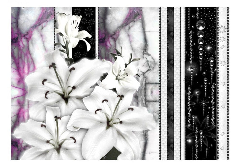 Fototapetes 60725 Lilijas ar violetu marmoru G-ART