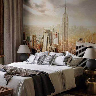 Wall Murals - New York in warm colors - landscape with skyscrapers, 61576 g -art