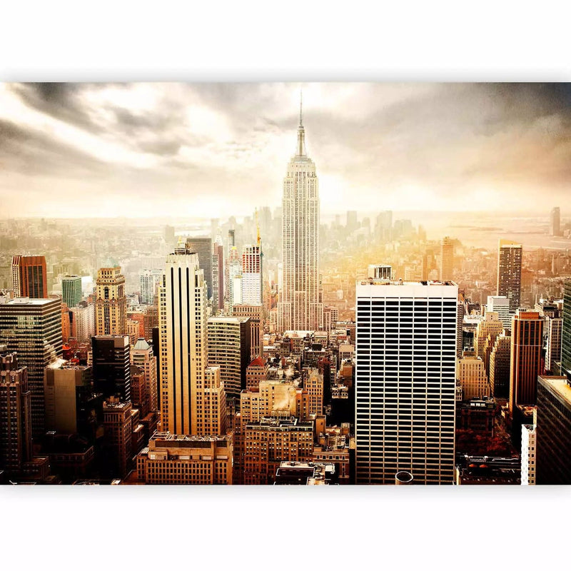 Wall Murals - New York in warm colors - landscape with skyscrapers, 61576 g -art