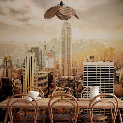 Wall Murals - New York in warm colors - landscape with skyscrapers, 61576 g -art