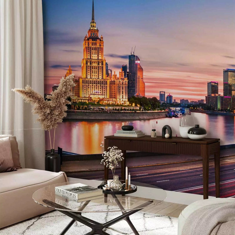 Wall Murals - Moscow, Russia - Night panorama with colorful lights G -art