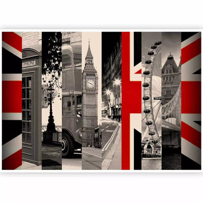 Wall Murals With symbols from London. Brown shades - 96869 g -art