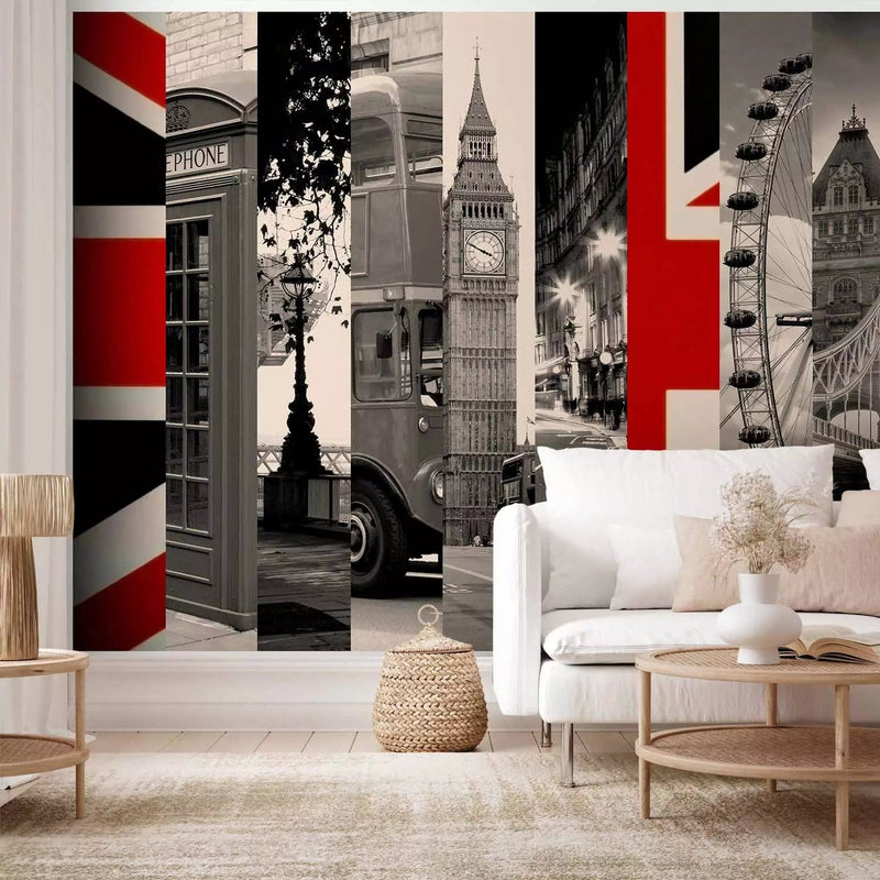 Wall Murals With symbols from London. Brown shades - 96869 g -art