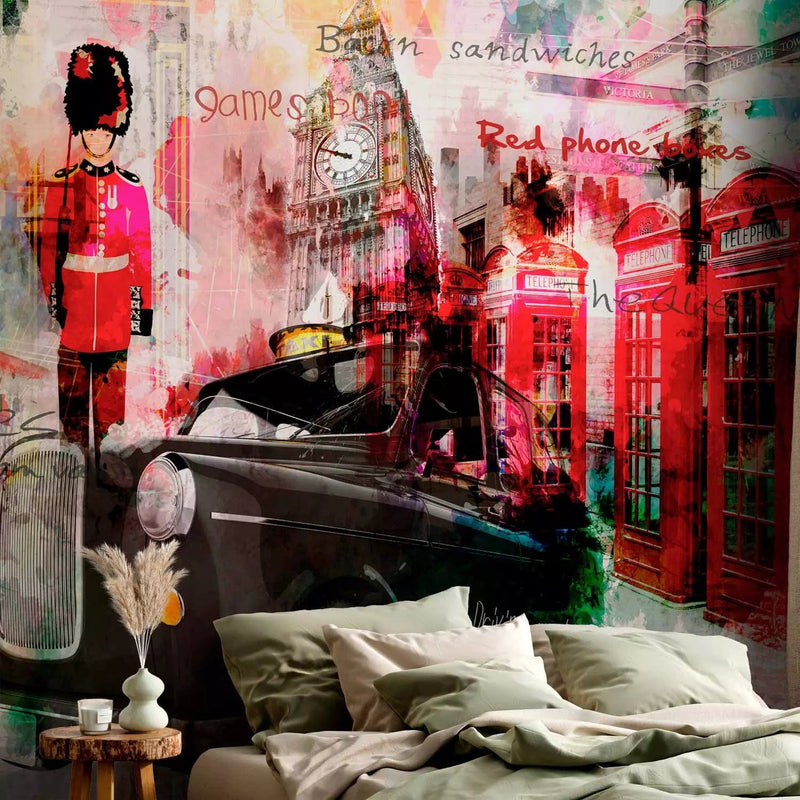 Wall Murals with multicolored London symbols, 97066 - Buy G -Art