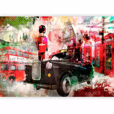 Fototapetai Su įvairiaspalviais Londono simboliais, 97066 - nusipirkite G -Art