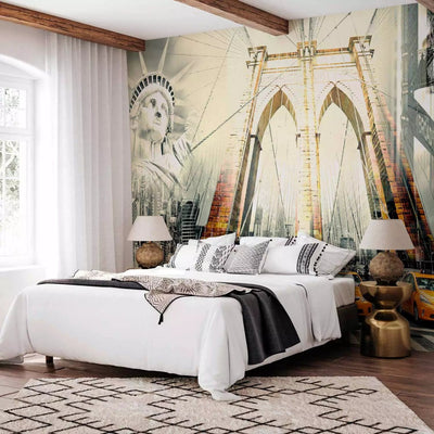 Wall Murals - Collage with New York motif with Freedom Statue, 97266 G-Art