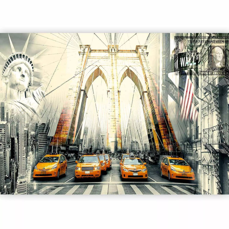 Wall Murals - Collage with New York motif with Freedom Statue, 97266 G-Art