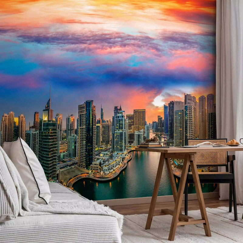 Wall Murals For a bedroom with beautiful evening views in Dubay-Art