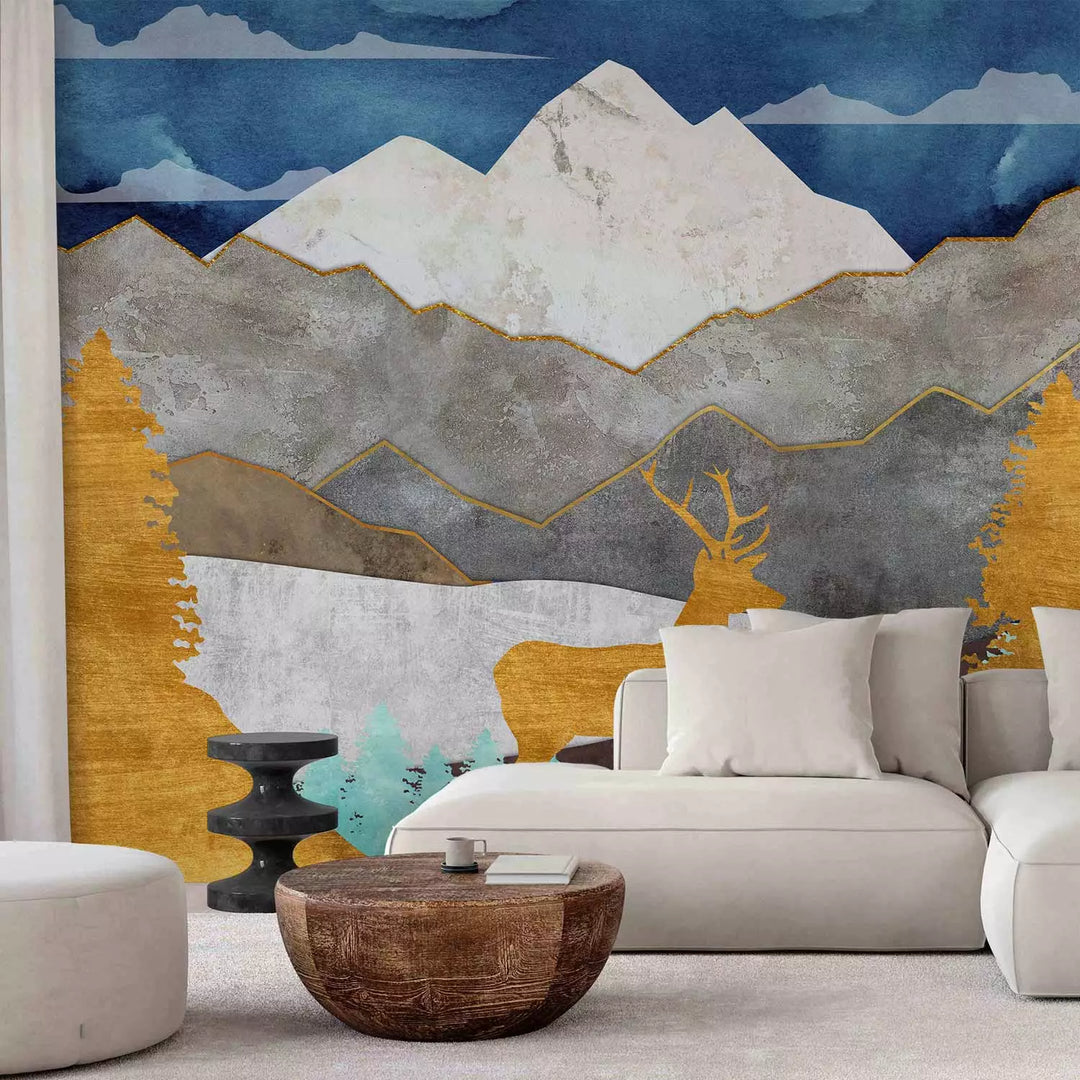 Fototapetes ar abstrakta kalniem - Zelta zeme - 146367 G-ART