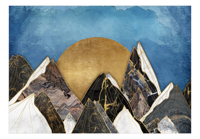 Fototapetes - Abstrakta ainava ar kalniem, sauli un debesīm, 137864 G-ART