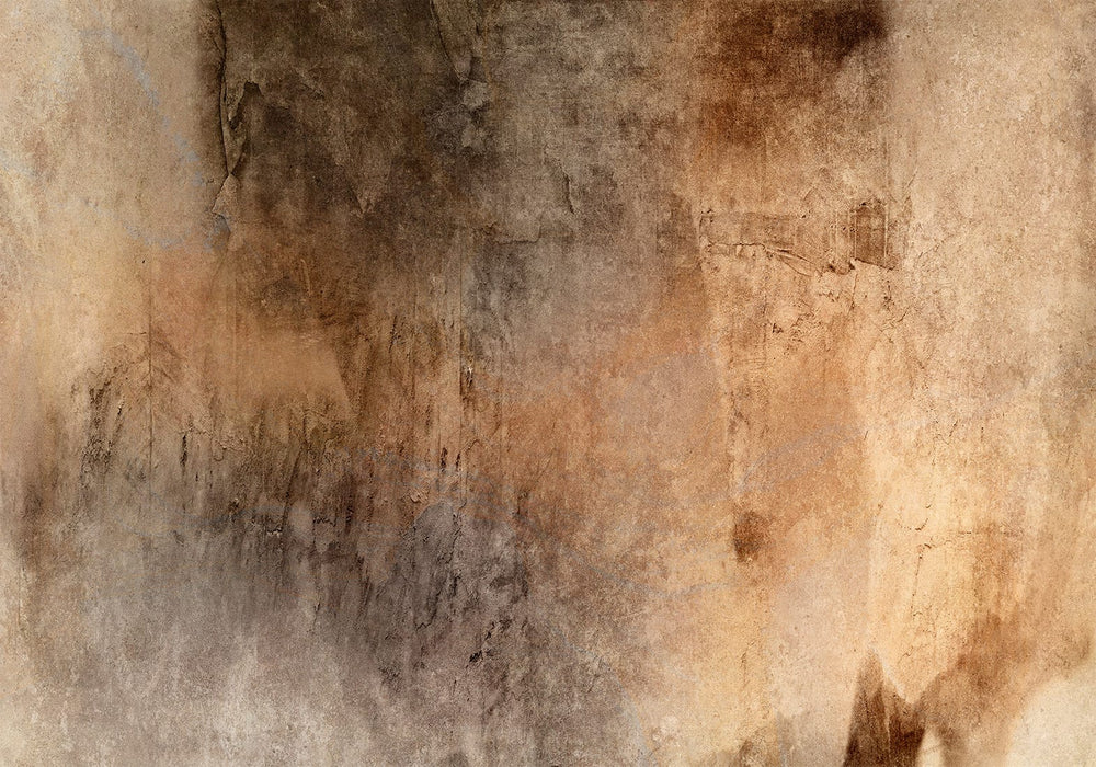 Mākslinieciska fototapete ar sena apmetuma un akmens efektu brūnā G-ART