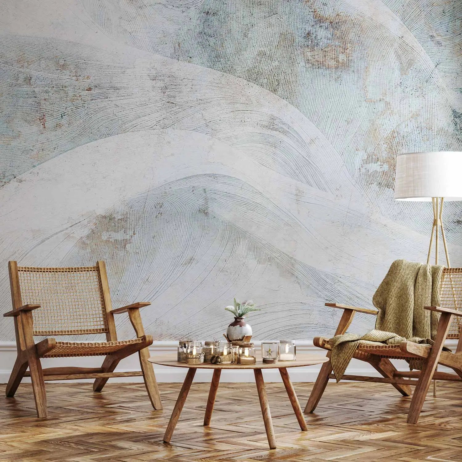 Fototapetes - abstrakts fons ar viļņiem pelēkās krāsās | bez smaržas G-ART