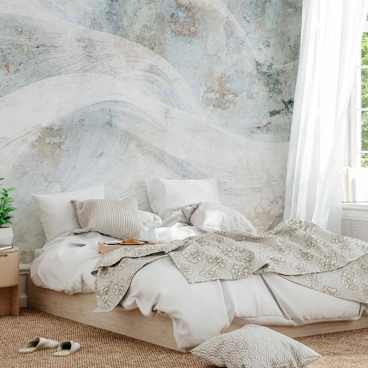 Fototapetes - abstrakts fons ar viļņiem pelēkās krāsās | bez smaržas G-ART