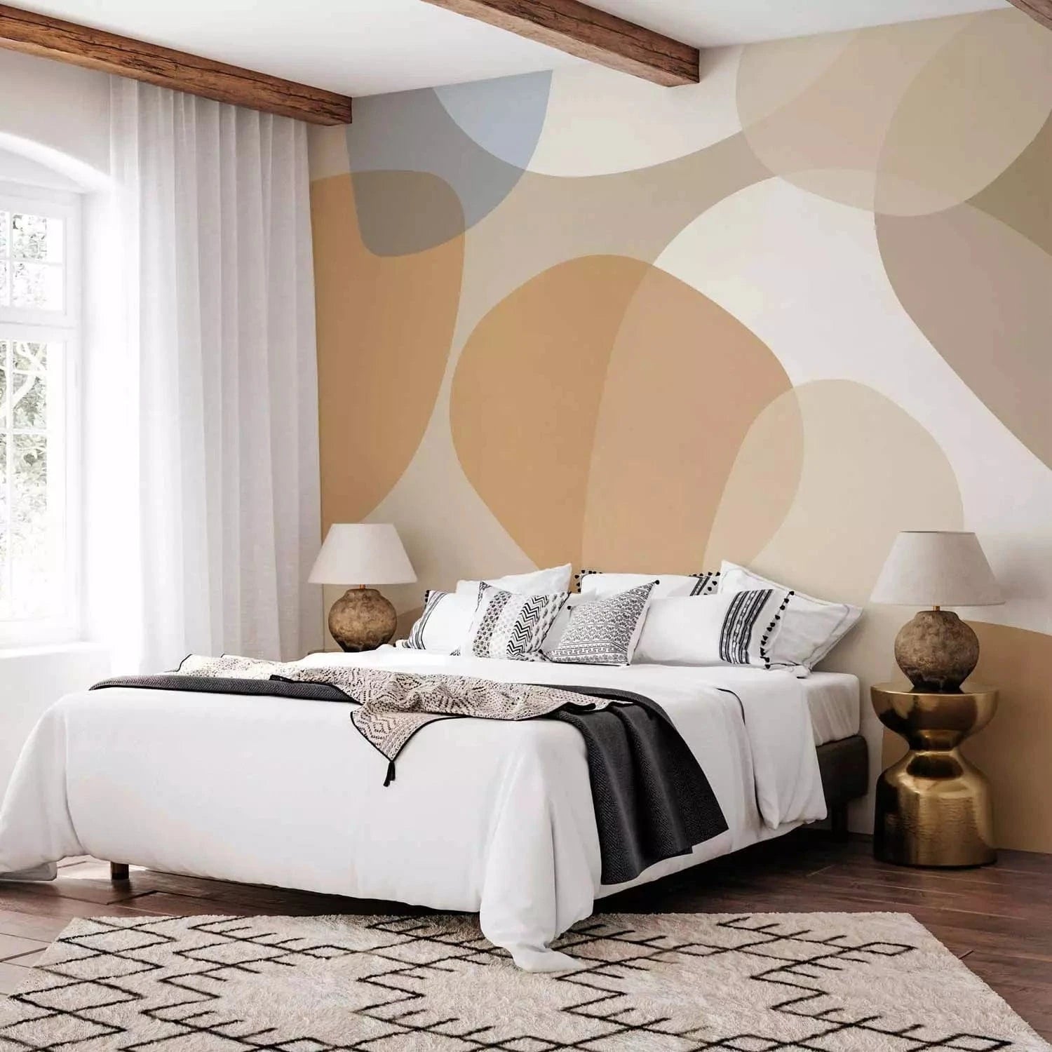 Fototapetes - abstrakts minimālisms gaišos, siltos toņos - bēšā G-ART