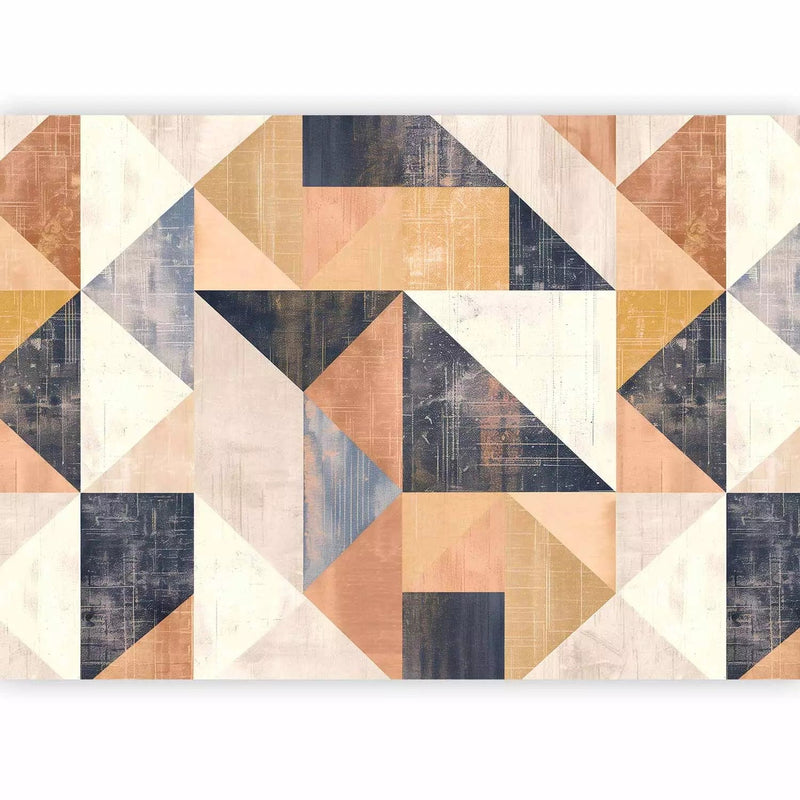 Wall Murals - abstract pattern with triangles in warm and cool tones G-ART