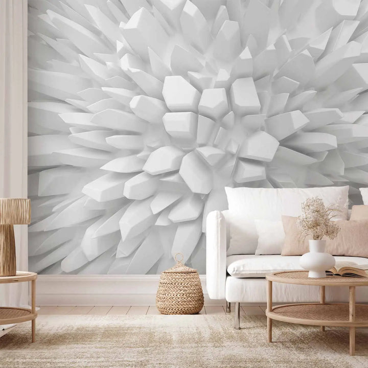 Fototapetes - Abstrakts ziedu motīvs gaišos pelēkos toņos | 160898 G-ART